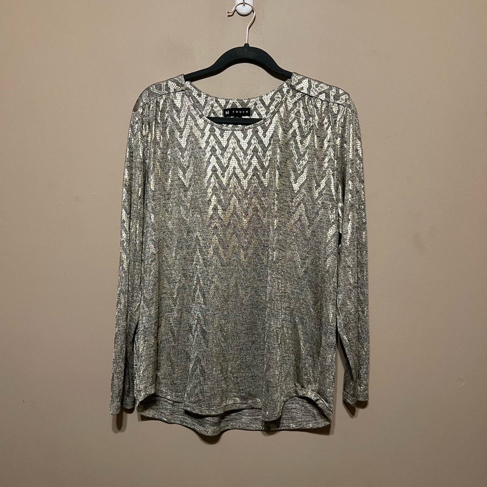N Touch Metallic Long Sleeve Top